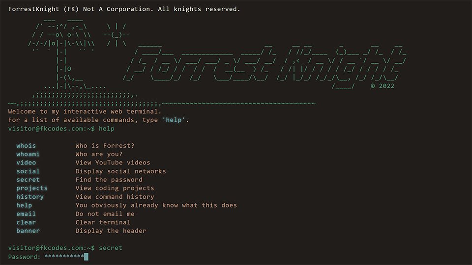 Terminal Portfolio Website Javascript React + Tailwind Portfolio